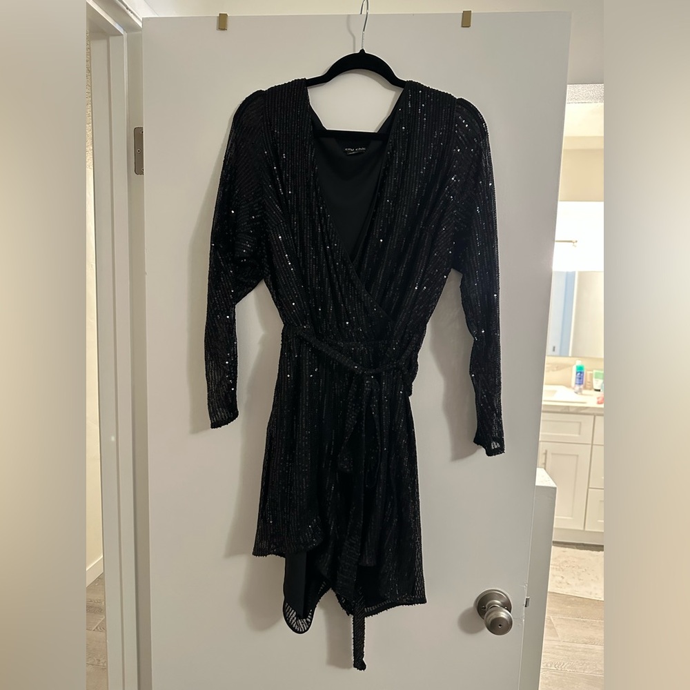 Black Sequin Romper